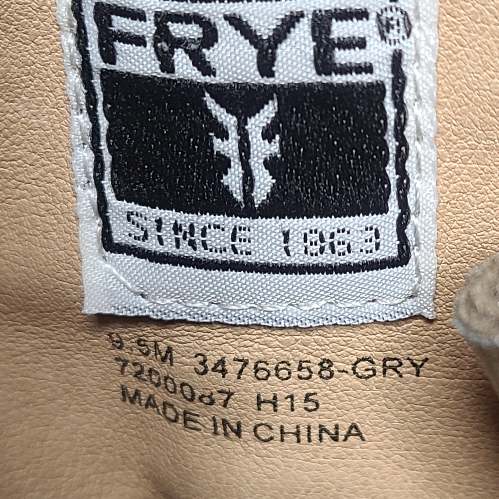 Frye Parker Suede‎ Fringe Block Heel Bootie Gray Boot Size 9.5 - Picture 6 of 6